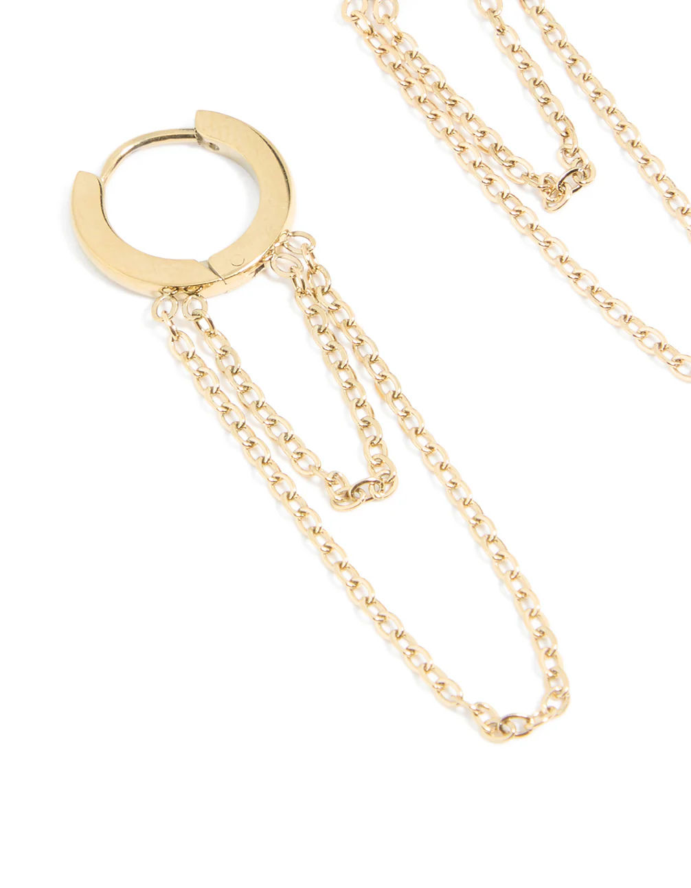 Waterproof Gold Plated Stainless Steel Layered Chain Huggie Earrings 10 MM - Image 4