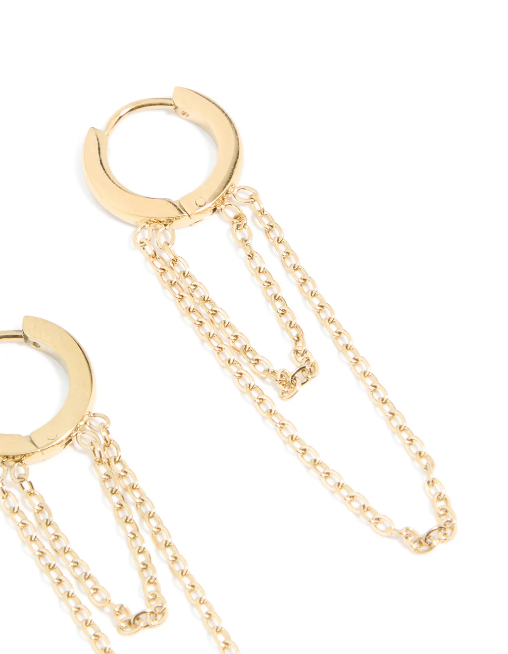 Waterproof Gold Plated Stainless Steel Layered Chain Huggie Earrings 10 MM - Image 5
