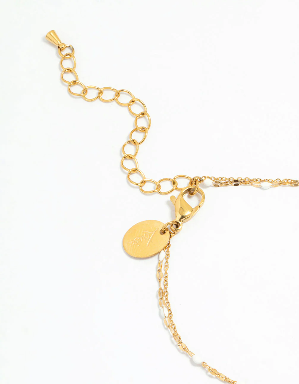 Waterproof Gold Plated Stainless Steel Layered Cross Bracelet - Image 3