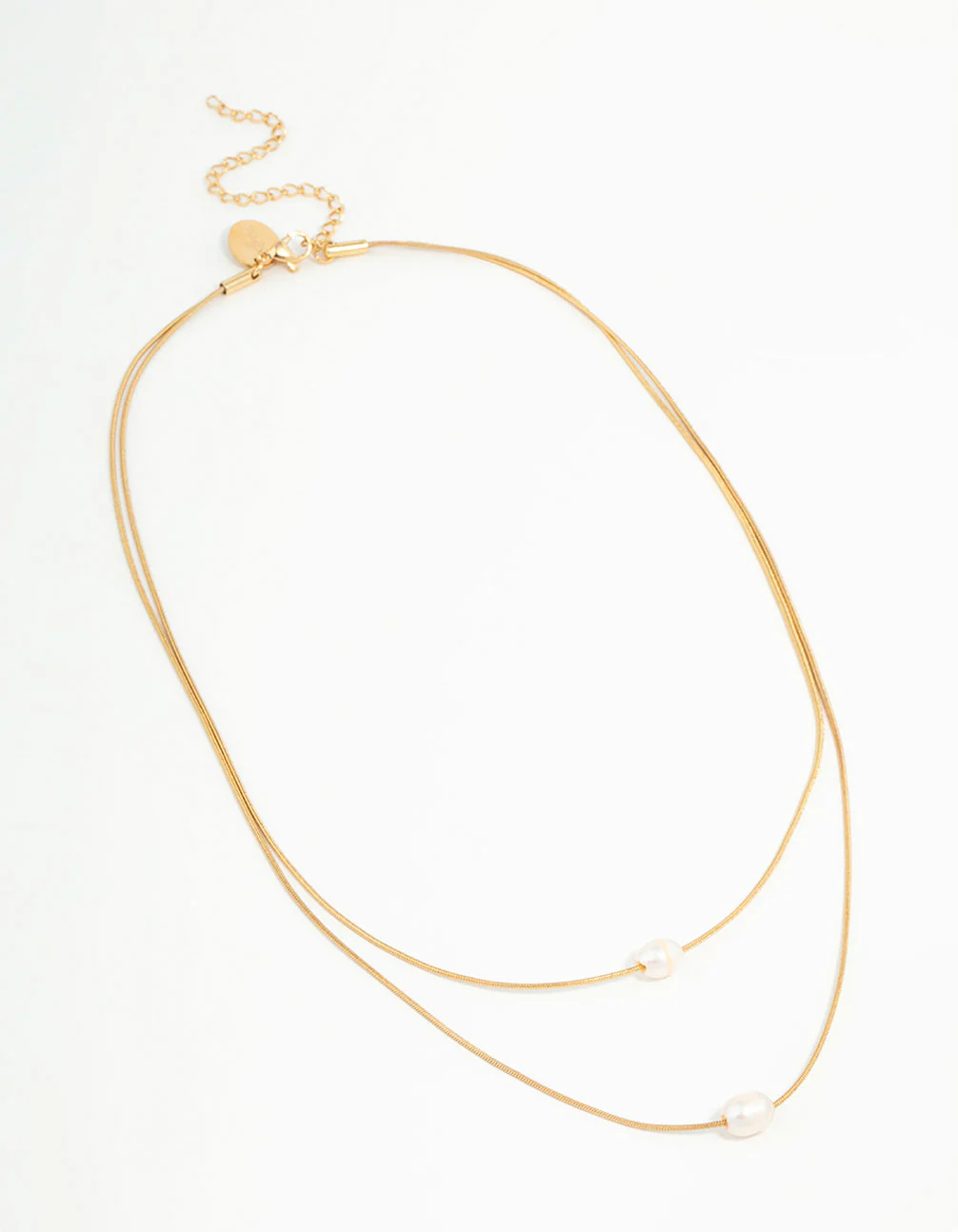 Waterproof Gold Plated Stainless Steel Layered Pearl Pendant Necklace - Image 4