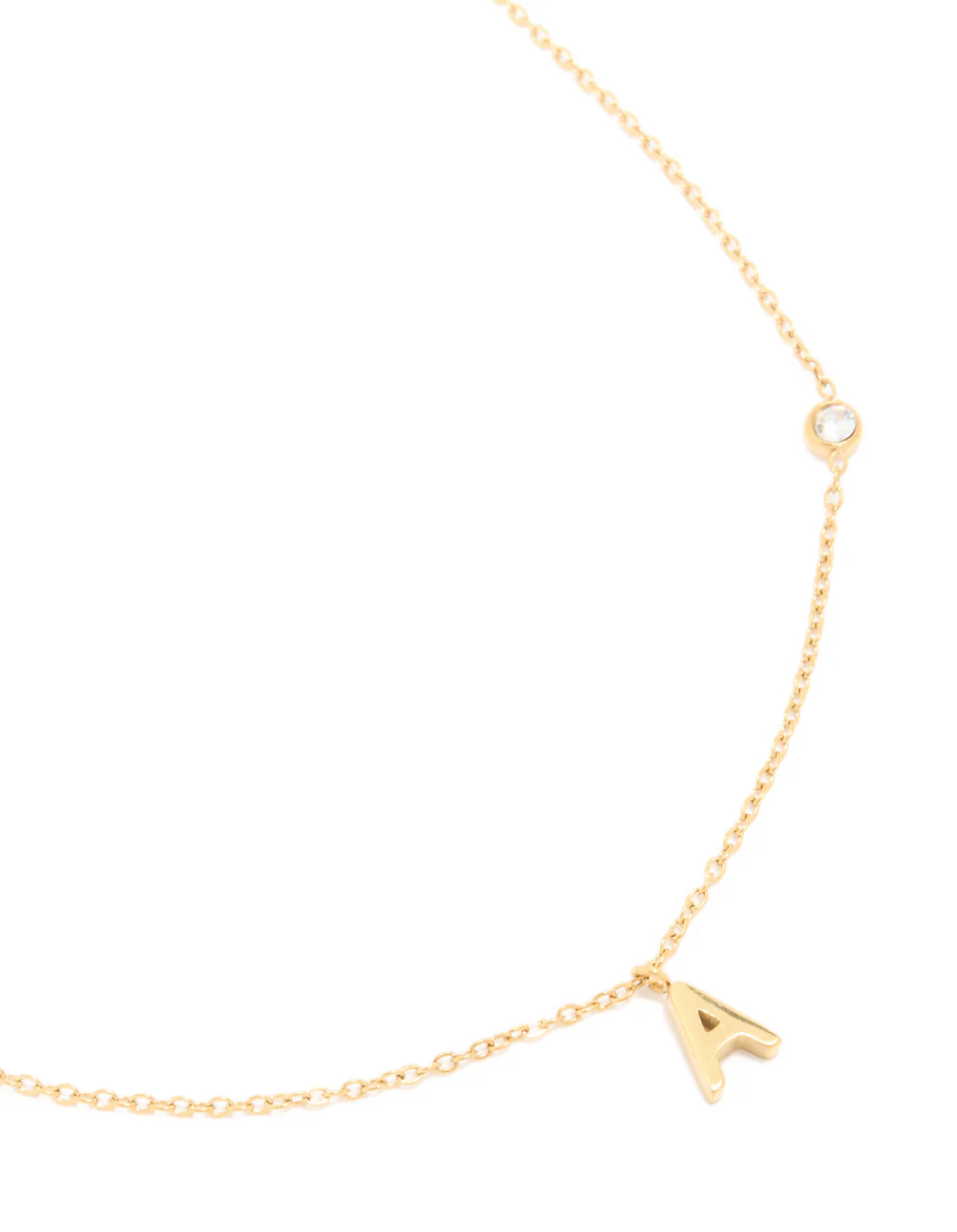 Waterproof Gold Plated Stainless Steel Letter A Pendant Pendant Necklace