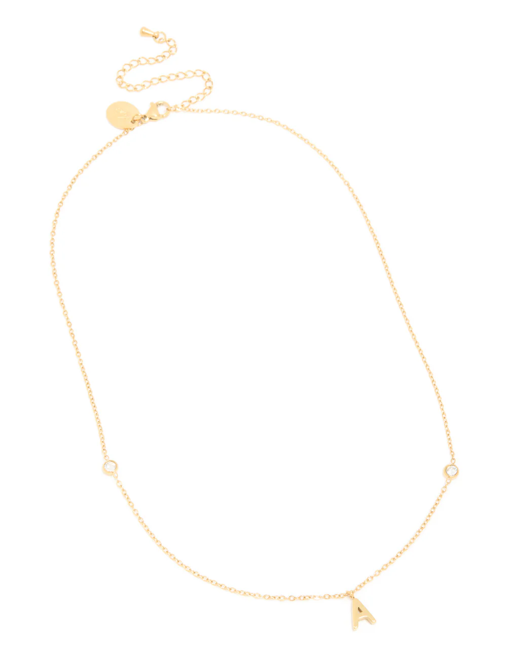 Waterproof Gold Plated Stainless Steel Letter A Pendant Pendant Necklace - Image 2
