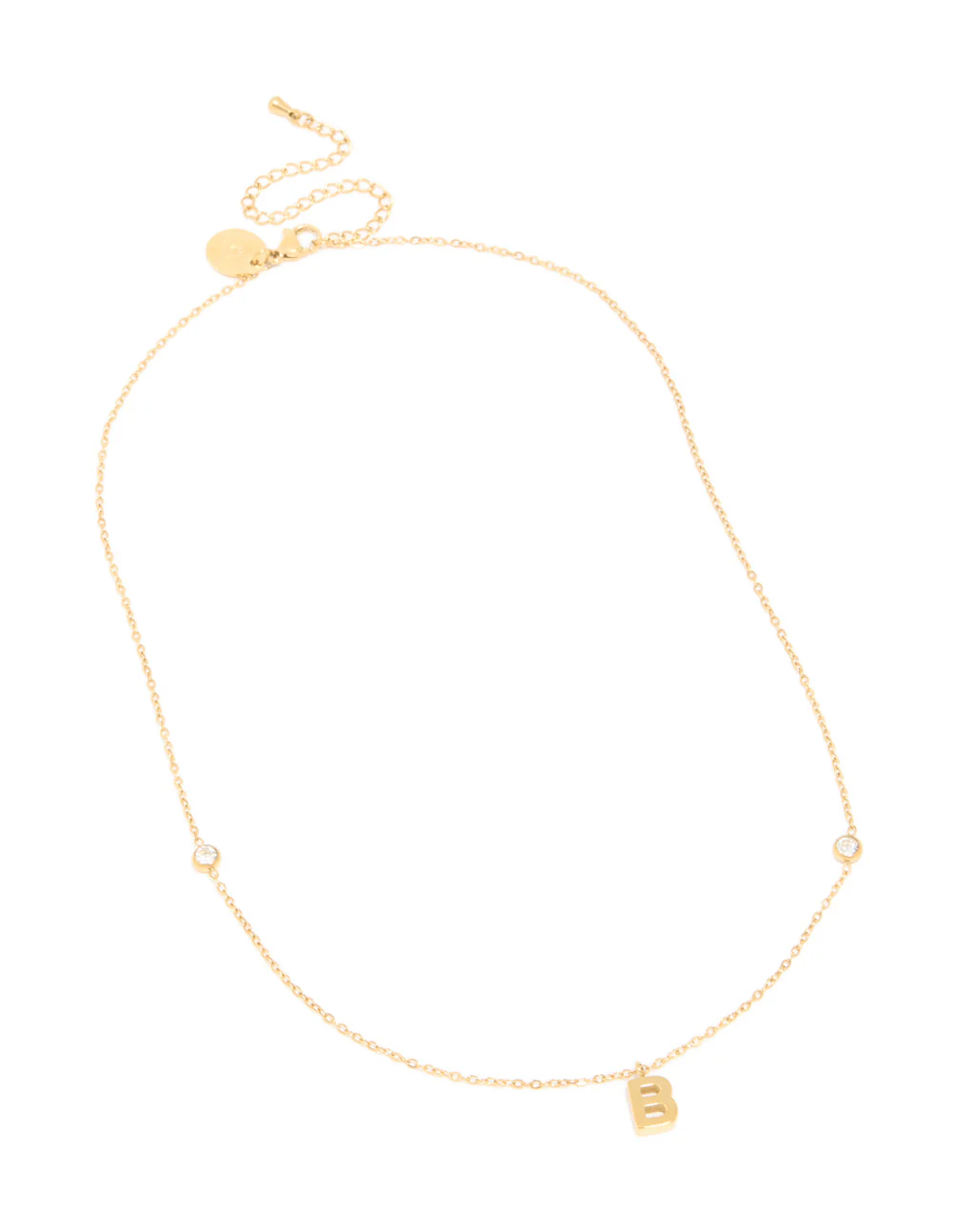Waterproof Gold Plated Stainless Steel Letter B Dainty Pendant Necklace - Image 4