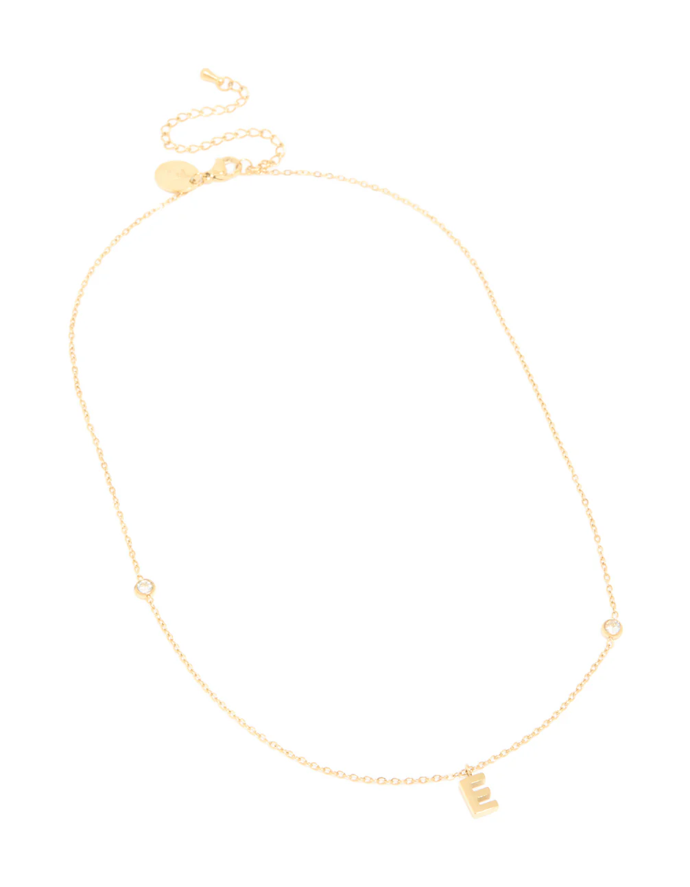 Waterproof Gold Plated Stainless Steel Letter E Dainty Pendant Necklace - Image 4