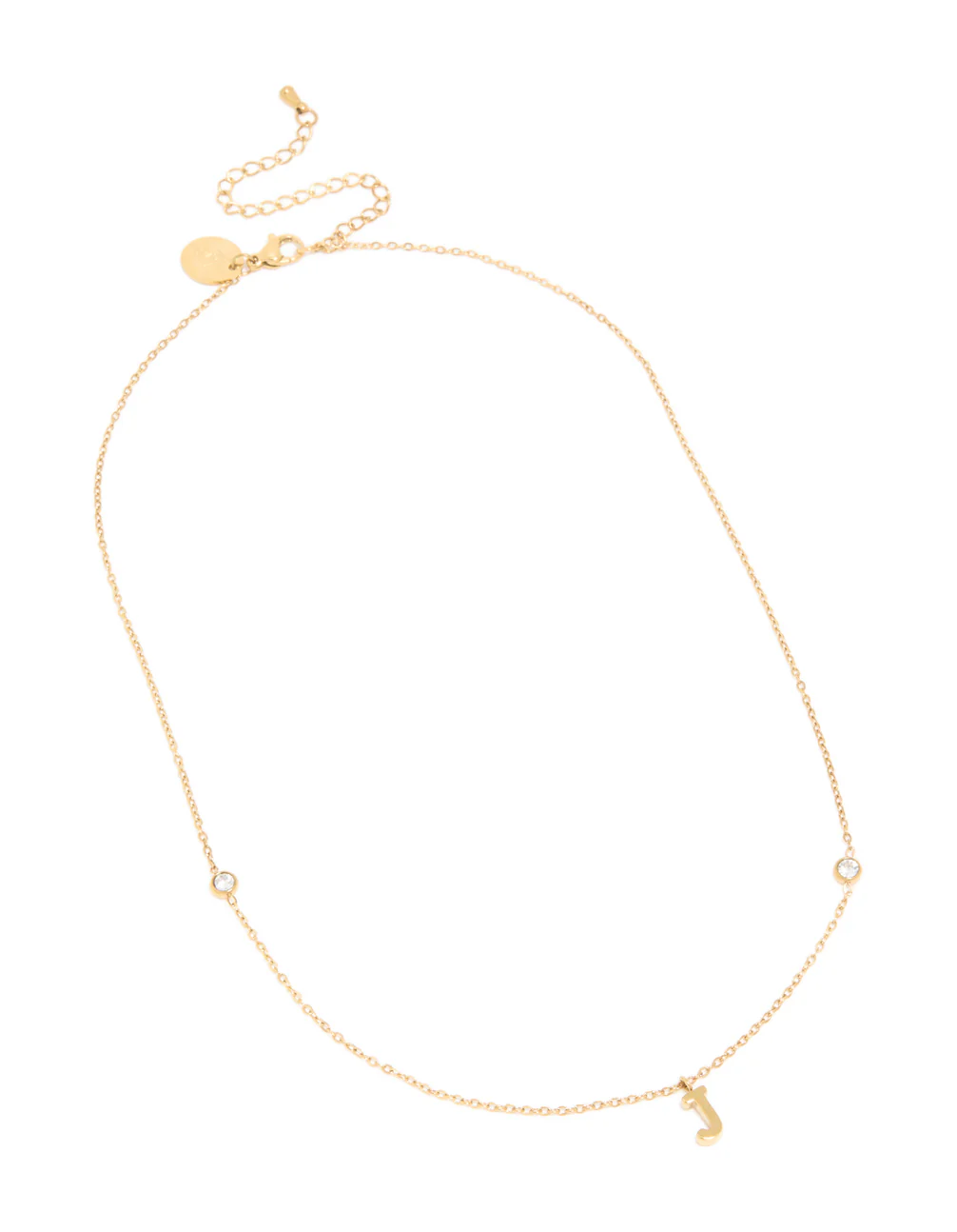 Waterproof Gold Plated Stainless Steel Letter J Dainty Pendant Necklace - Image 4