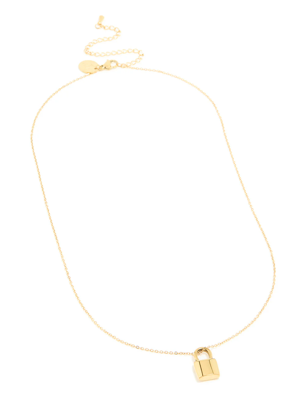 Waterproof Gold Plated Stainless Steel Lock Pendant Necklace - Image 4