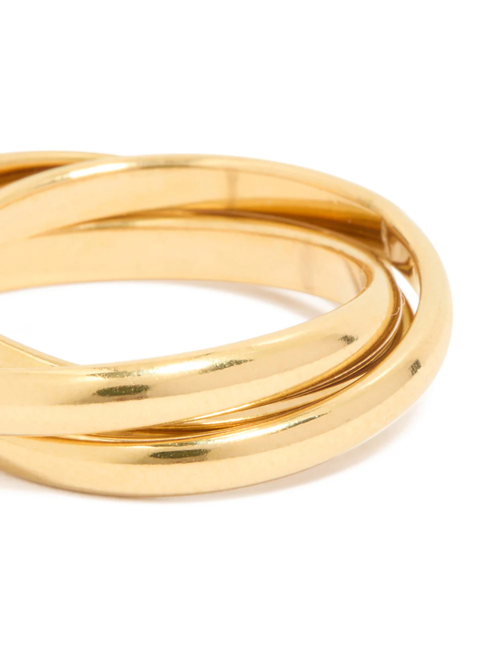 Waterproof Gold Plated Stainless Steel Locked Trio Band Layered Ring - Image 3