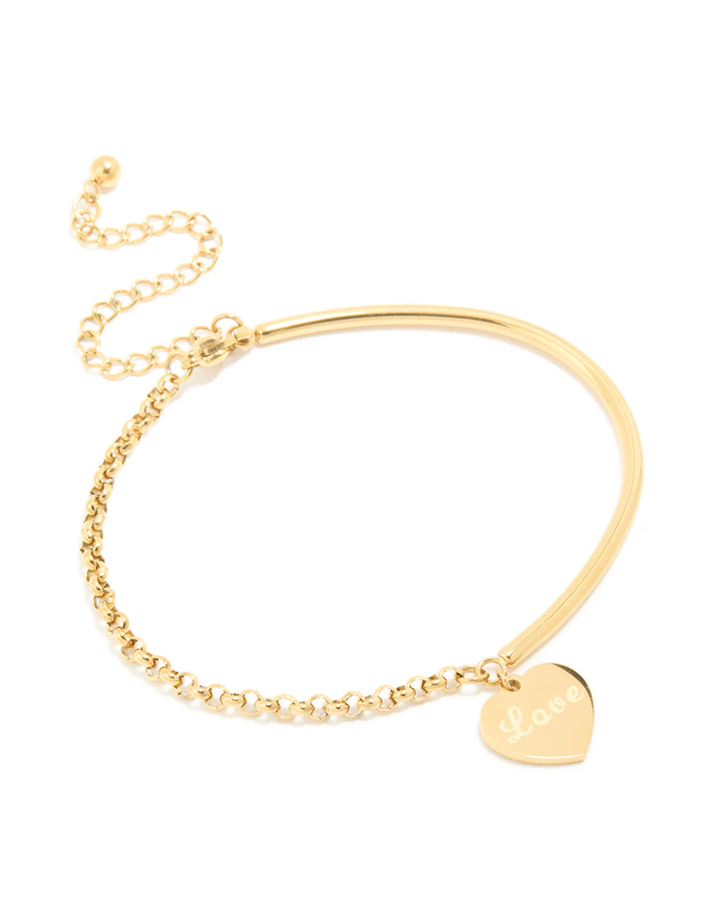 Waterproof Gold Plated Stainless Steel Love Engravable Bracelet - Image 2