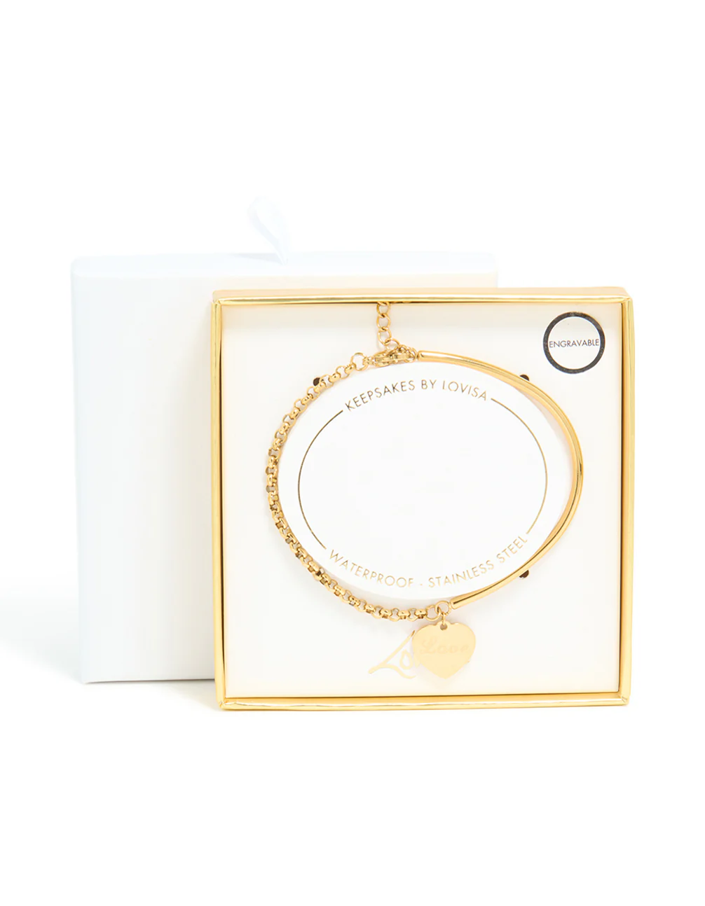 Waterproof Gold Plated Stainless Steel Love Engravable Bracelet - Image 5