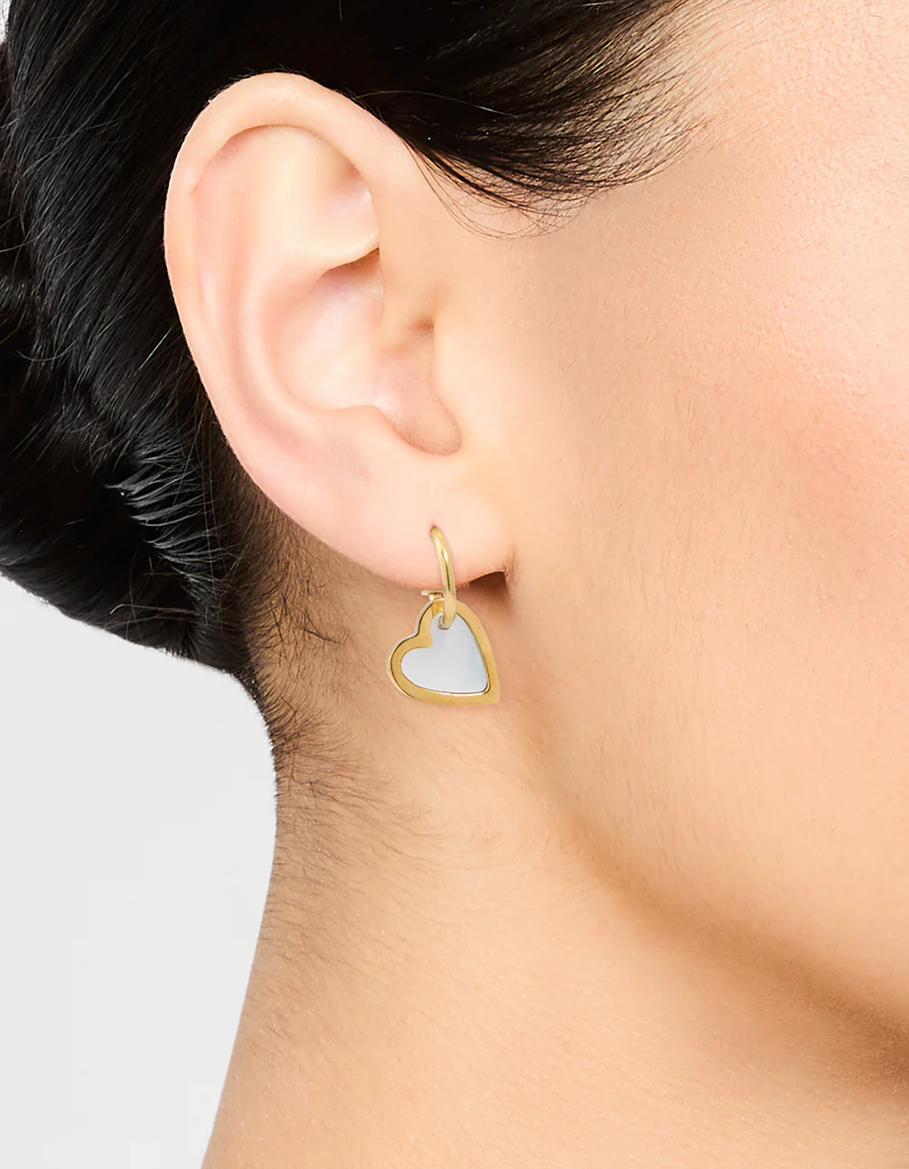 Waterproof Gold Plated Stainless Steel Lovely Heart Earrings - Image 2