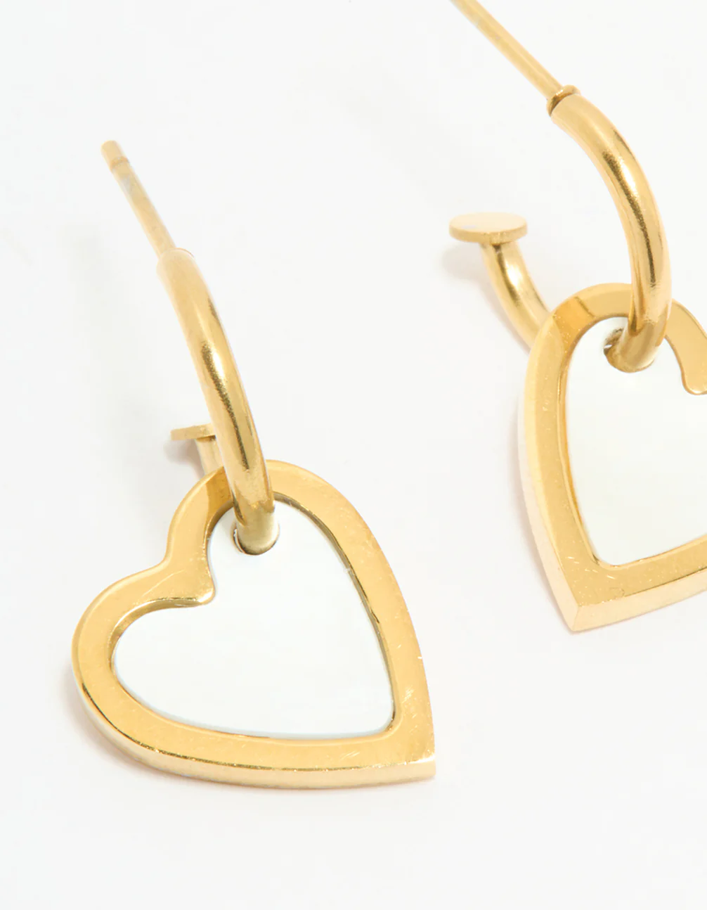 Waterproof Gold Plated Stainless Steel Lovely Heart Earrings - Image 4