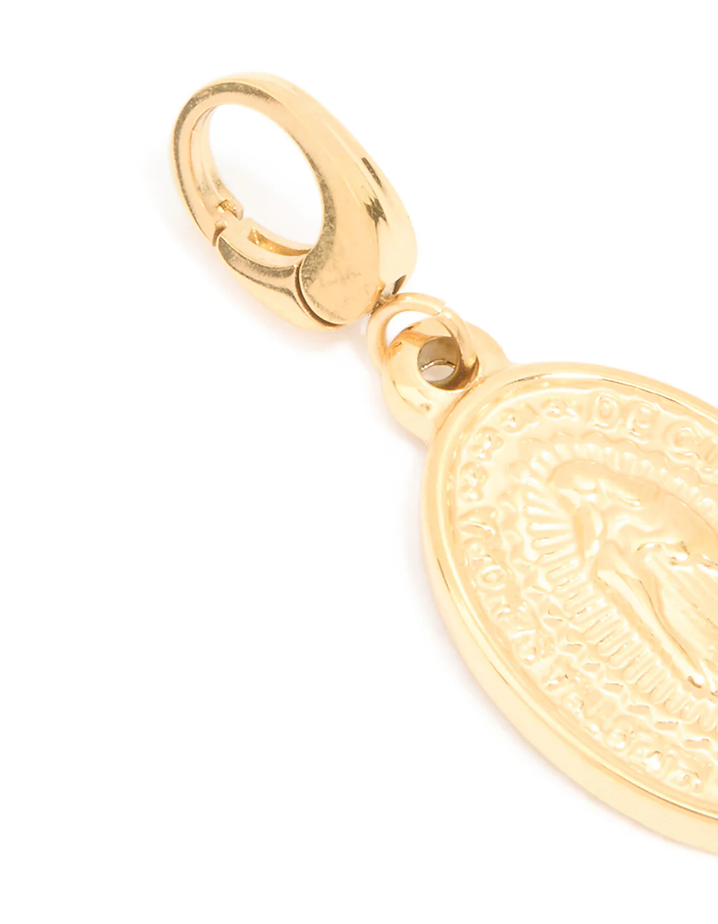 Waterproof Gold Plated Stainless Steel Mary Disc Charm - Image 3