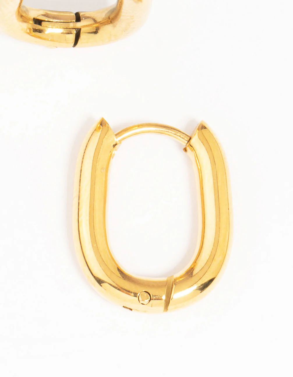 Waterproof Gold Plated Stainless Steel Medium Hoop Earrings - Image 5