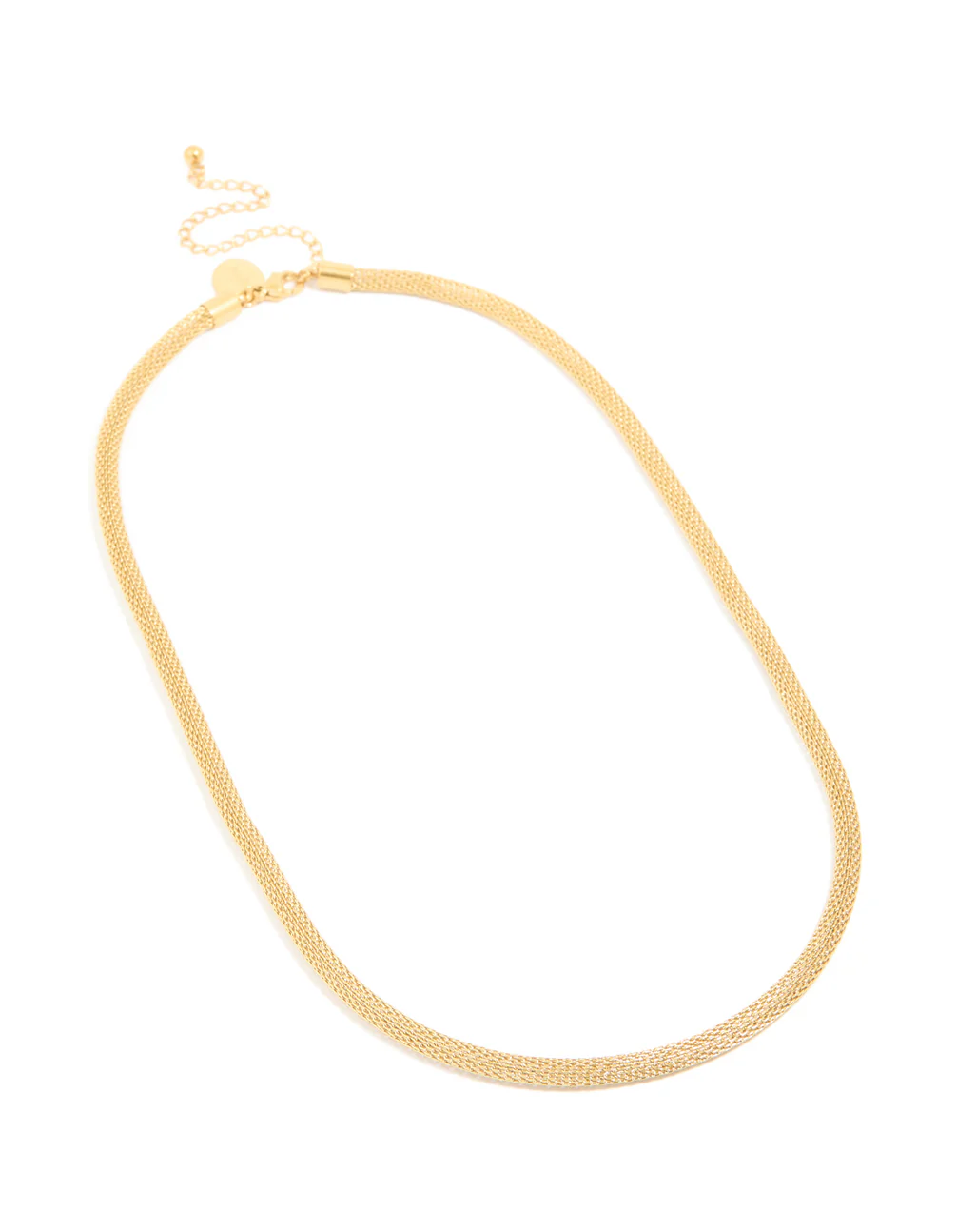 Waterproof Gold Plated Stainless Steel Mesh Tube Necklace - Image 2