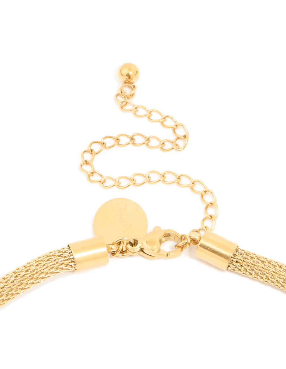 Waterproof Gold Plated Stainless Steel Mesh Tube Necklace - Image 3