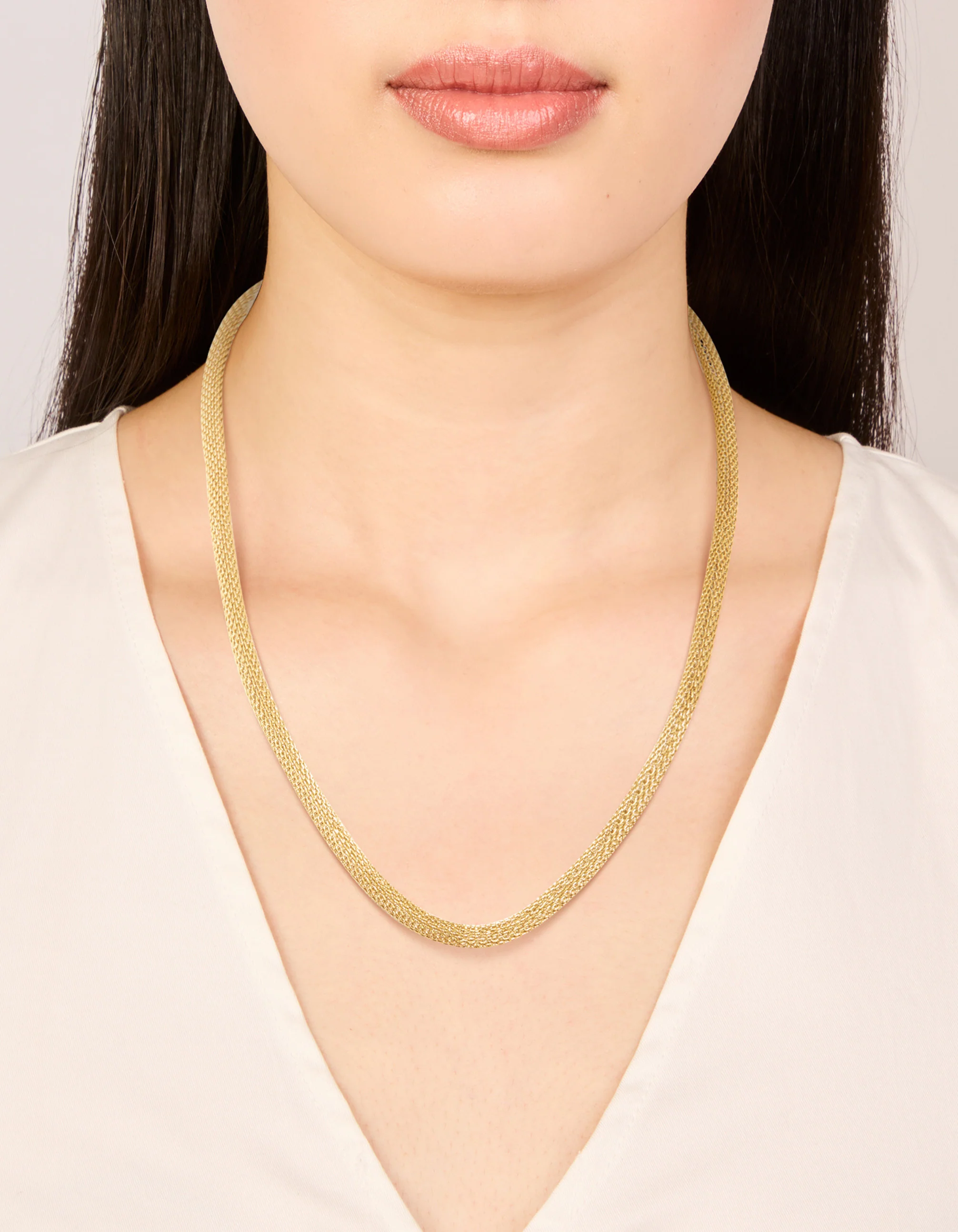 Waterproof Gold Plated Stainless Steel Mesh Tube Necklace - Image 4