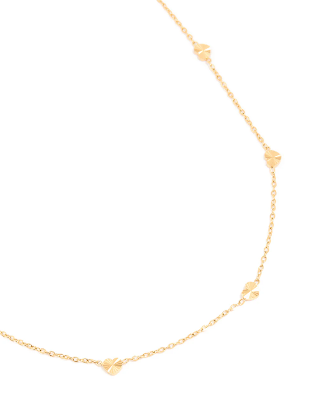 Waterproof Gold Plated Stainless Steel Micro Hearts Necklace - Image 2