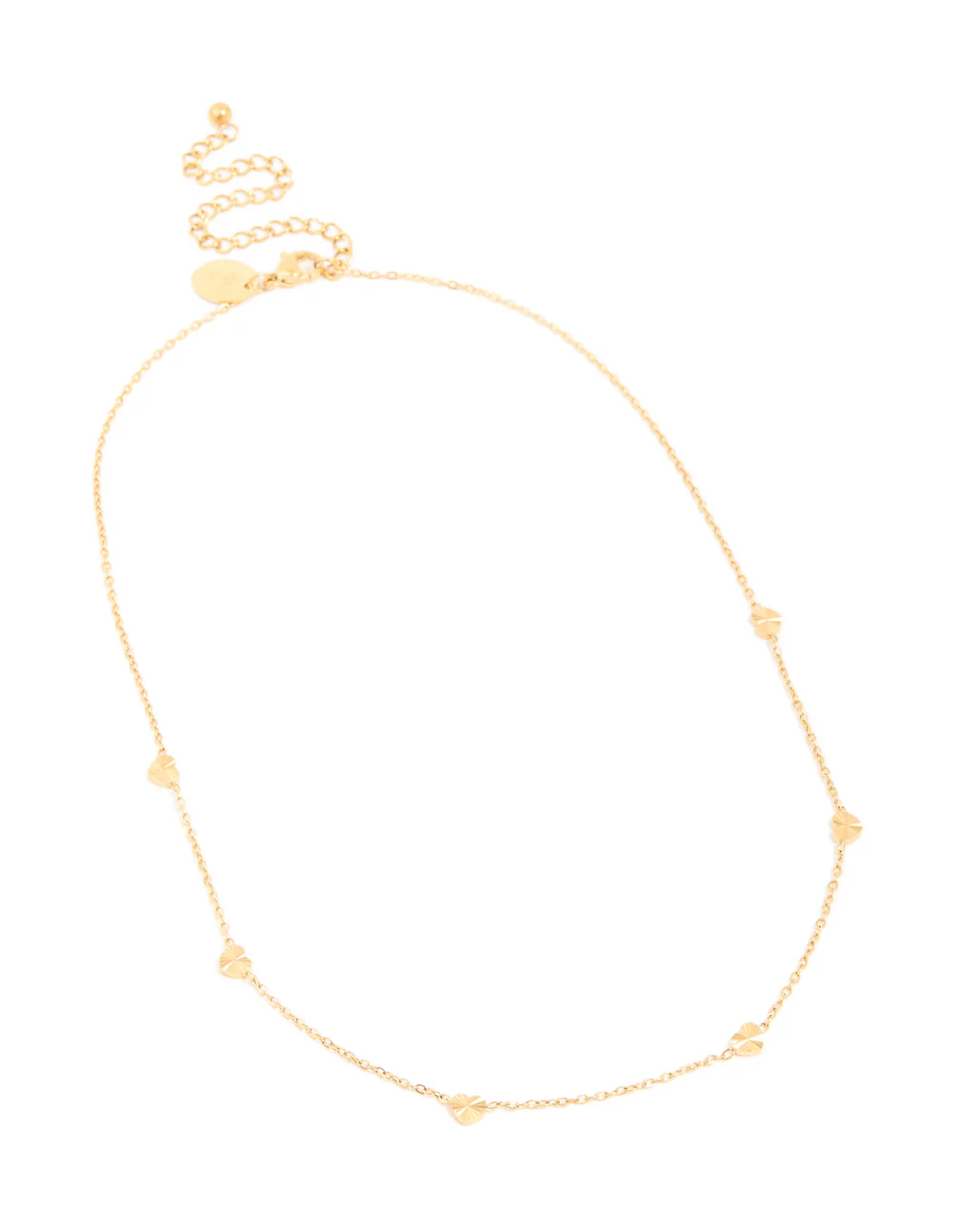 Waterproof Gold Plated Stainless Steel Micro Hearts Necklace - Image 4