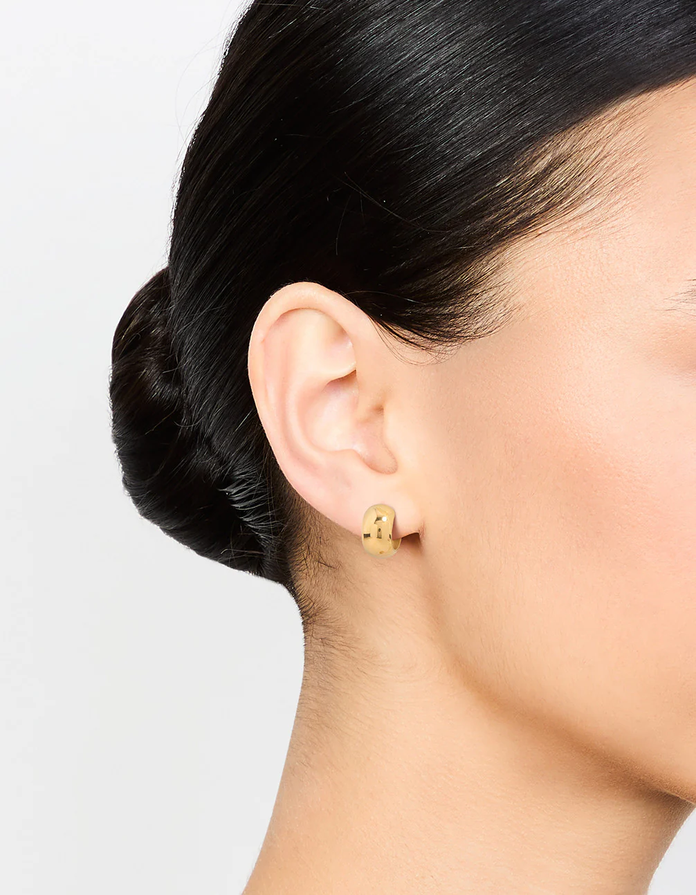 Waterproof Gold Plated Stainless Steel Mini Bubble Huggie Earrings - Image 2