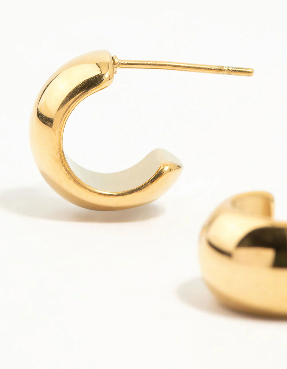 Waterproof Gold Plated Stainless Steel Mini Bubble Huggie Earrings - Image 4