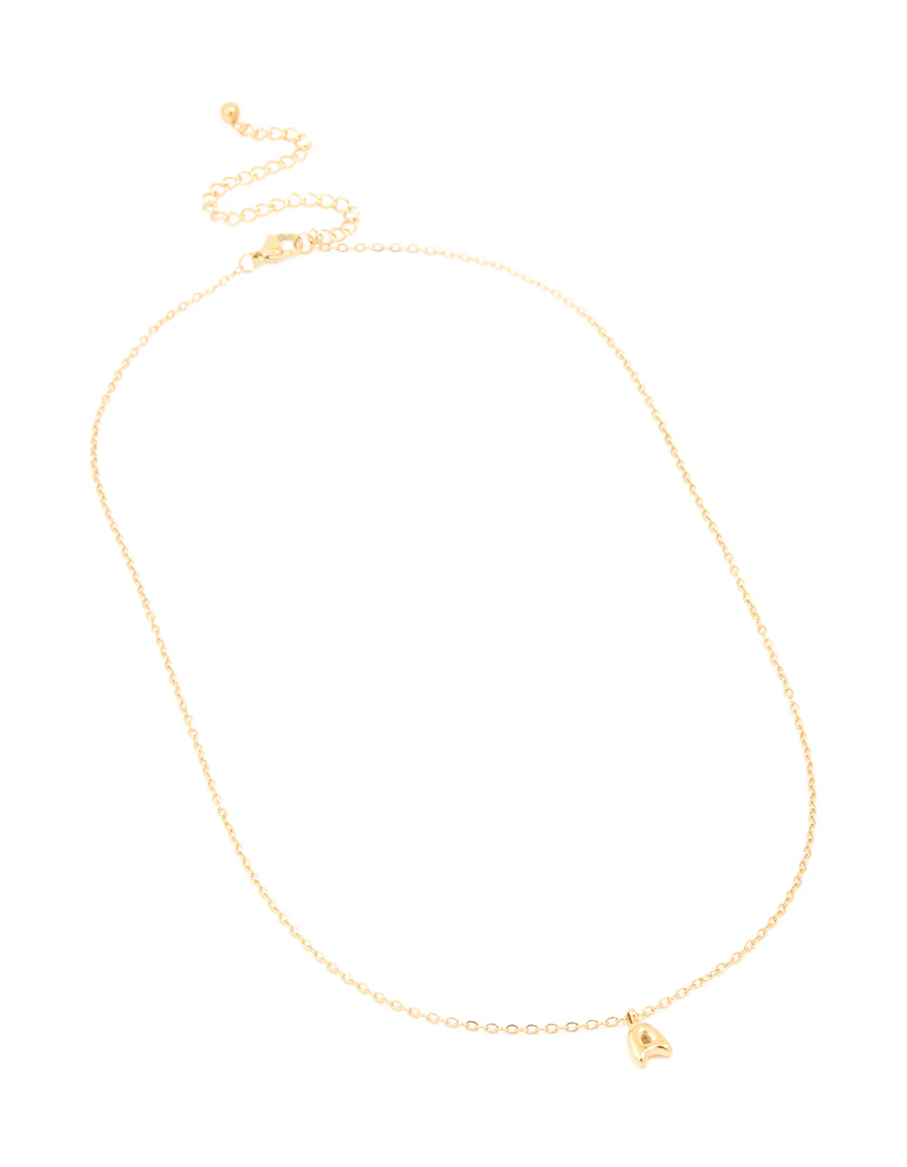 Waterproof Gold Plated Stainless Steel Mini Bubble Letter A Necklace - Image 2
