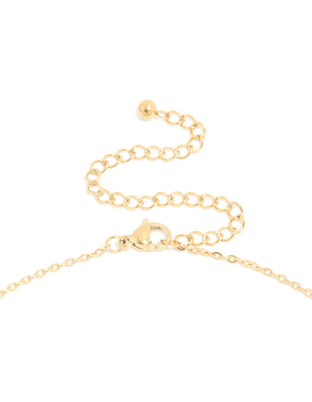 Waterproof Gold Plated Stainless Steel Mini Bubble Letter F Necklace - Image 5