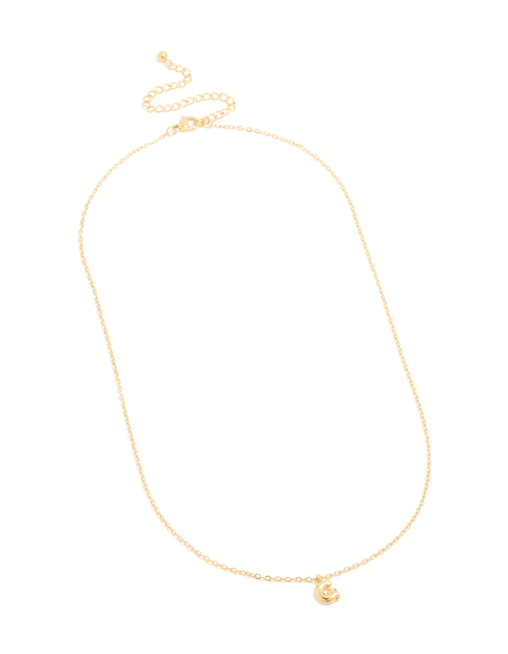 Waterproof Gold Plated Stainless Steel Mini Bubble Letter G Necklace - Image 4