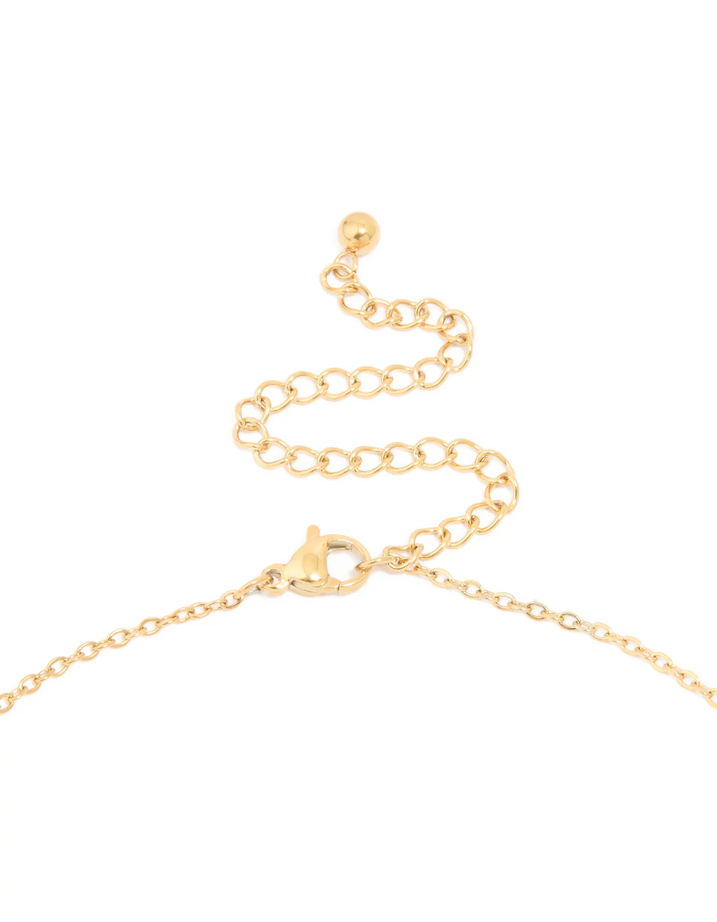 Waterproof Gold Plated Stainless Steel Mini Bubble Letter M Necklace - Image 3