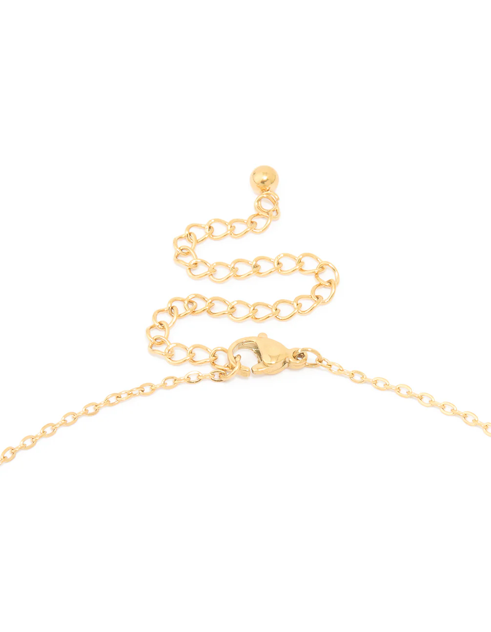 Waterproof Gold Plated Stainless Steel Mini Bubble Letter T Necklace - Image 5