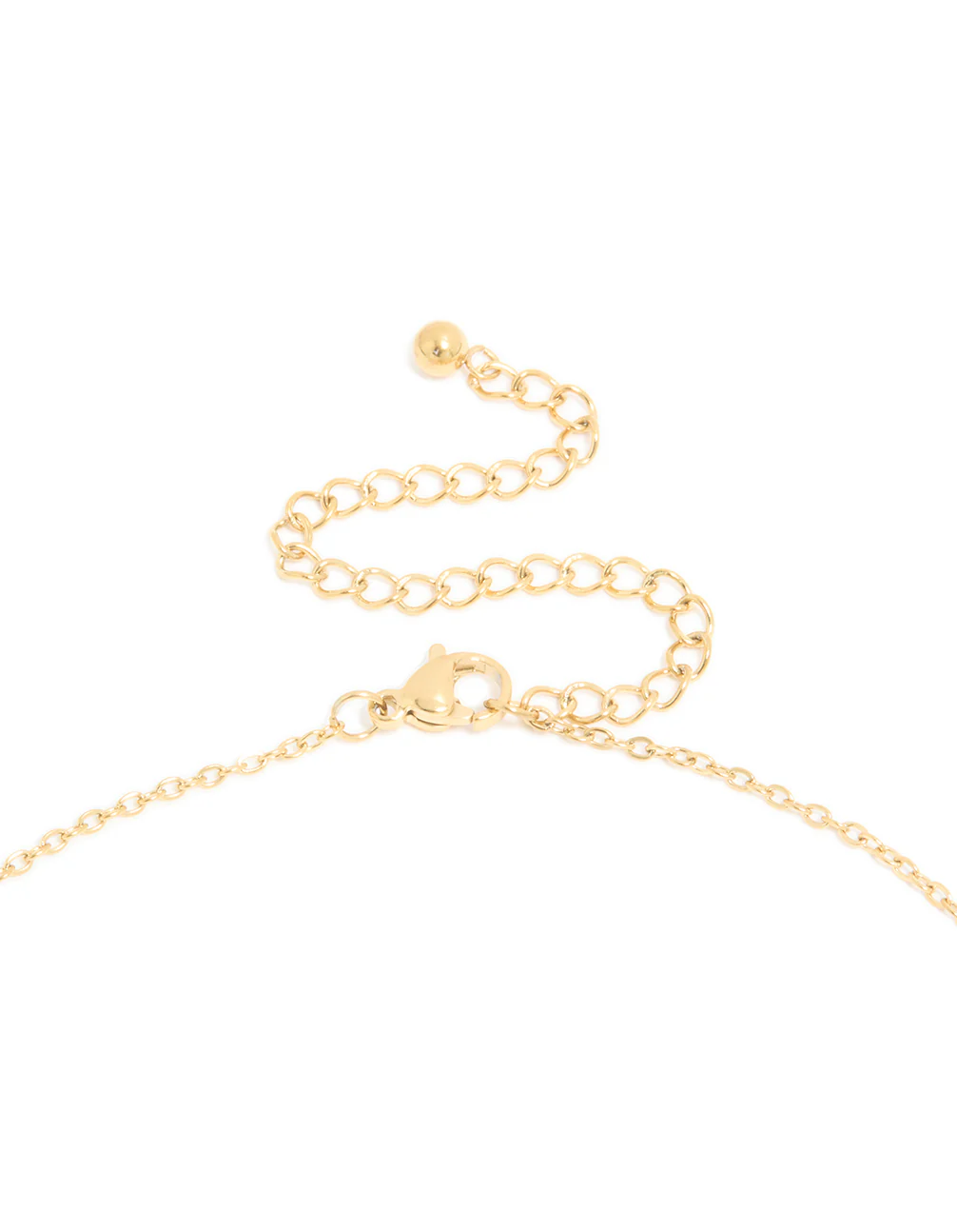 Waterproof Gold Plated Stainless Steel Mini Bubble Letter V Necklace - Image 5