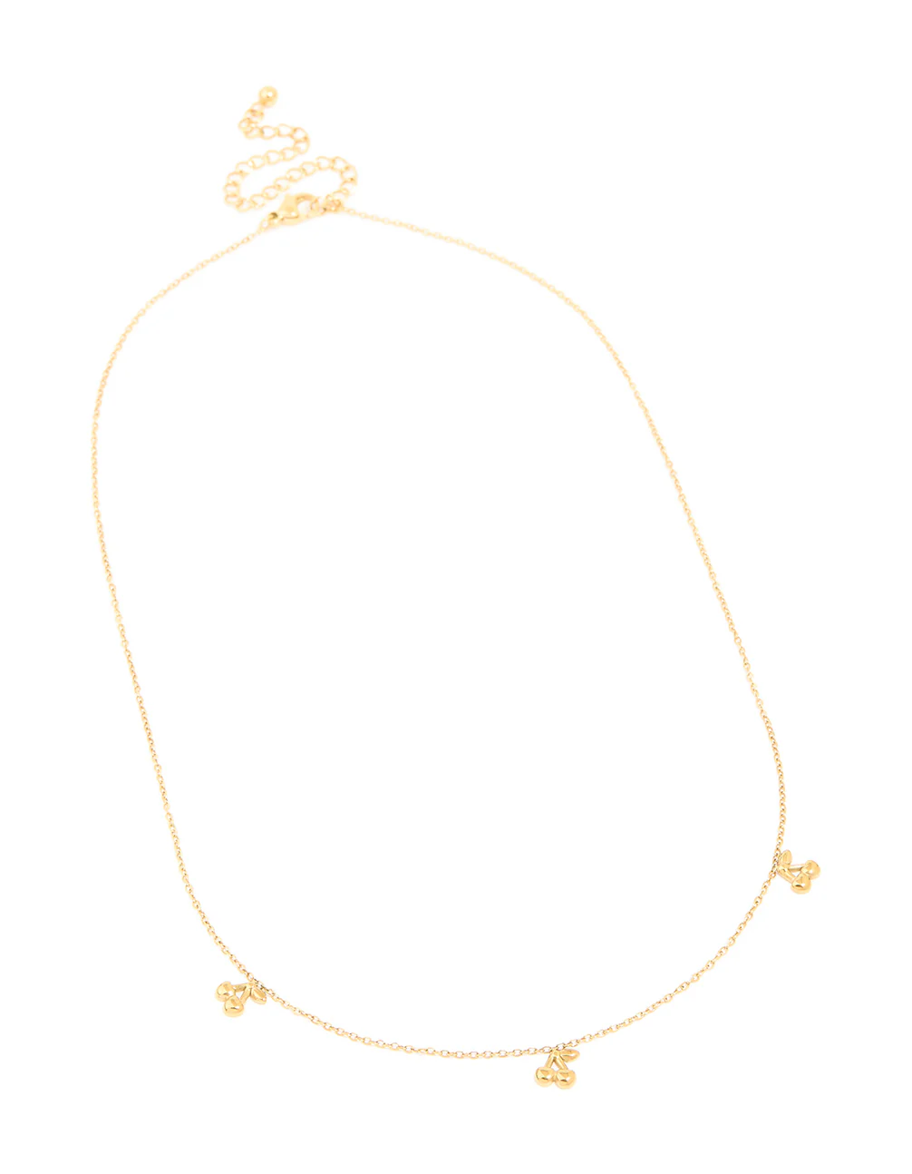 Waterproof Gold Plated Stainless Steel Mini Cherry Charms Necklace - Image 4