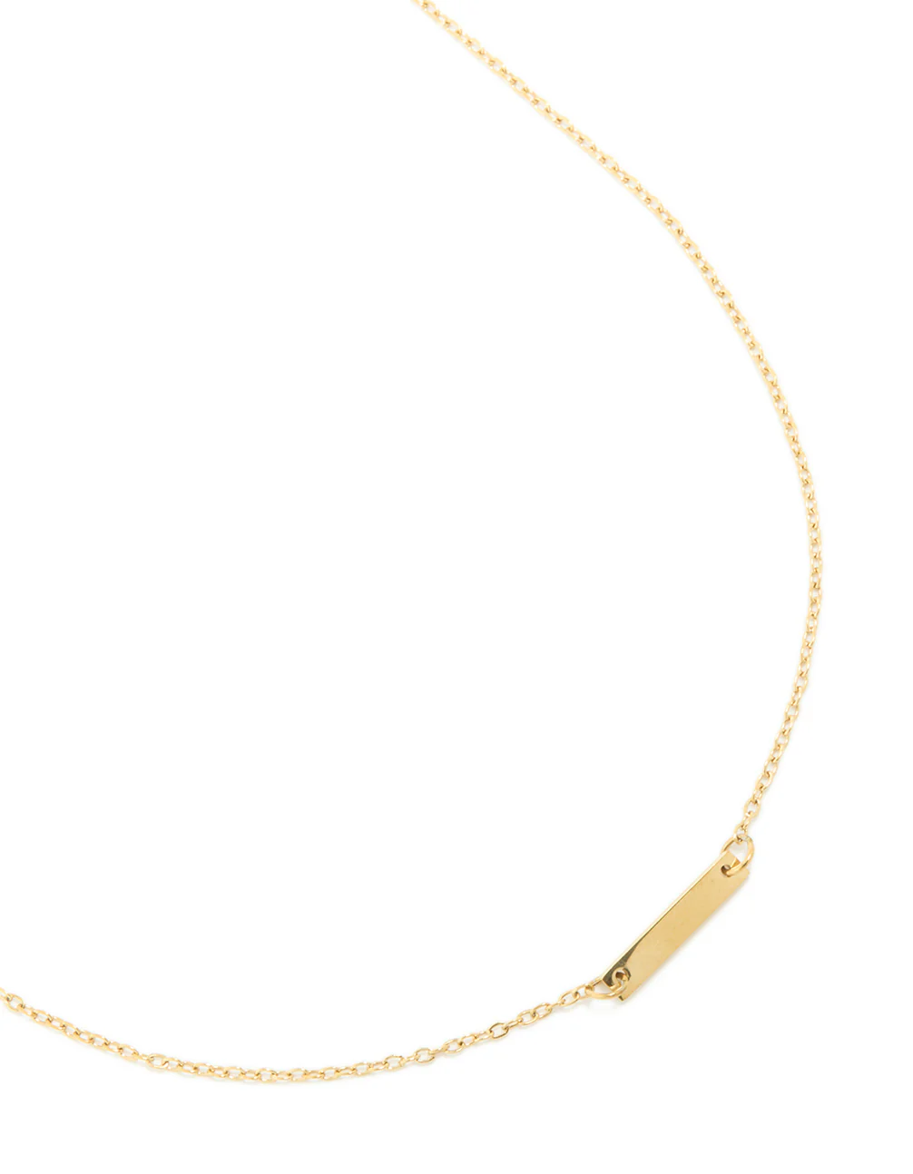 Waterproof Gold Plated Stainless Steel Mini Engravable Bar Necklace - Image 2