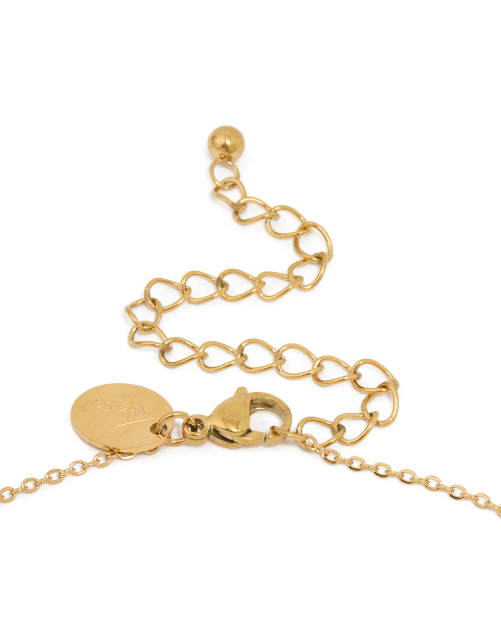 Waterproof Gold Plated Stainless Steel Mini Heart Letter A Necklace - Image 3
