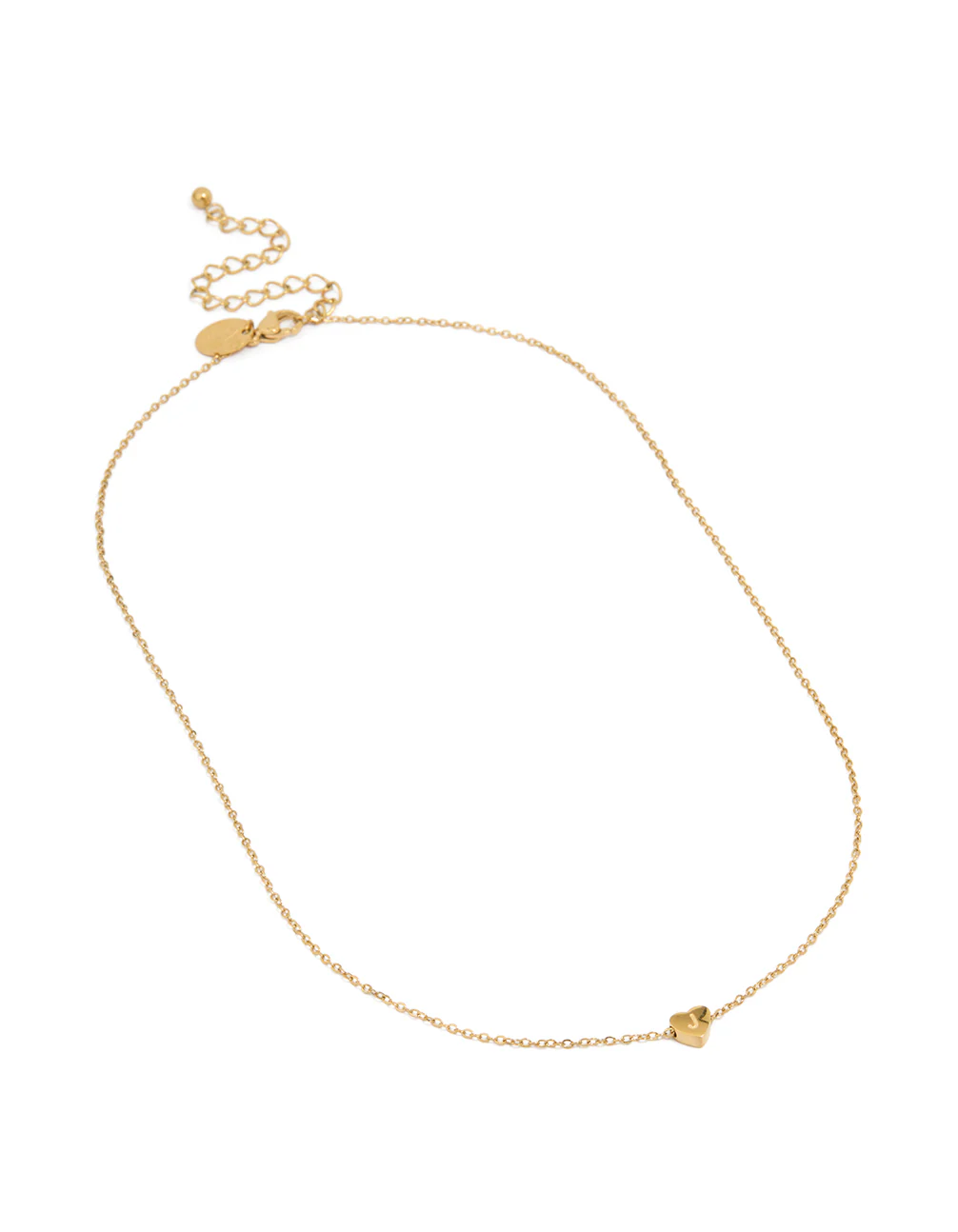 Waterproof Gold Plated Stainless Steel Mini Heart Letter J Necklace - Image 2
