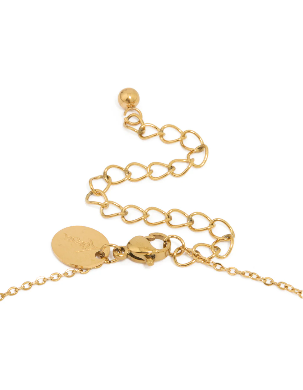 Waterproof Gold Plated Stainless Steel Mini Heart Letter K Necklace - Image 3