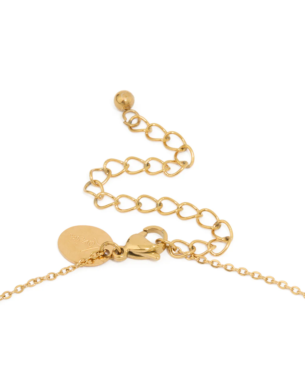 Waterproof Gold Plated Stainless Steel Mini Heart Letter M Necklace - Image 3