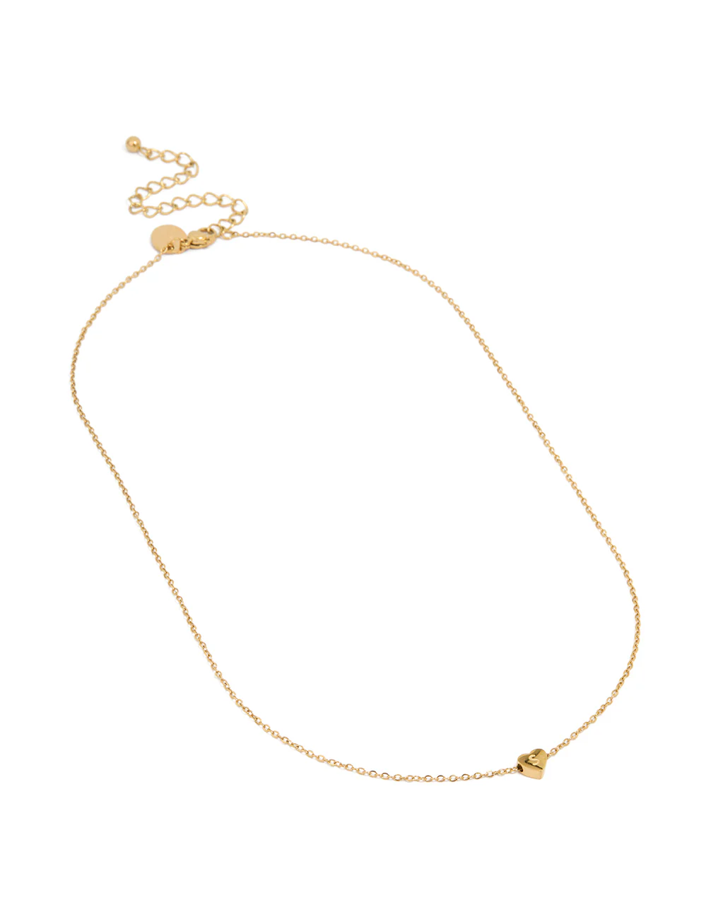 Waterproof Gold Plated Stainless Steel Mini Heart Letter S Necklace - Image 2