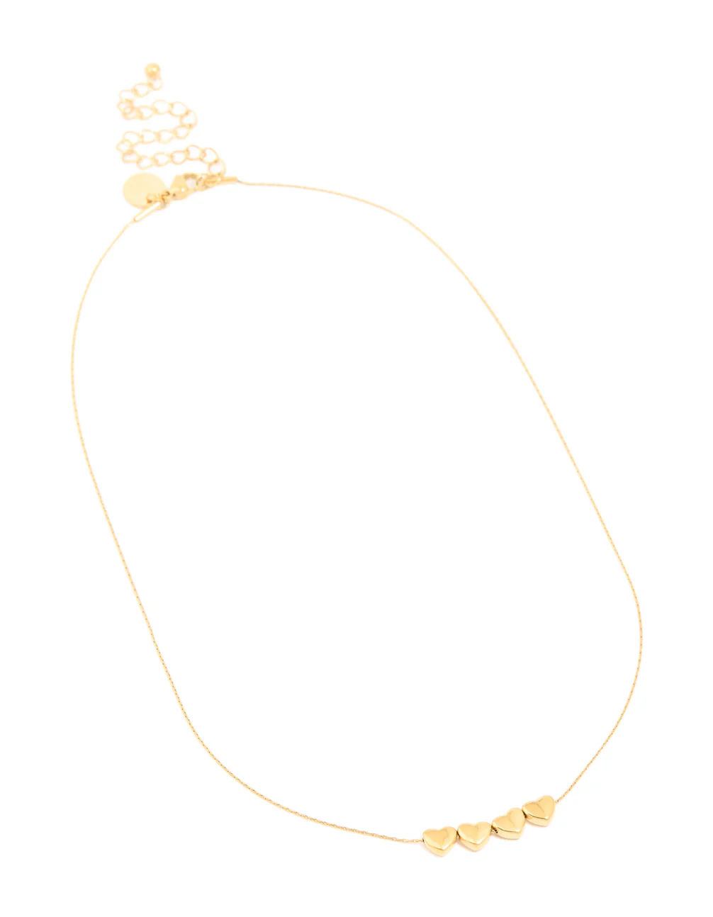 Waterproof Gold Plated Stainless Steel Mini Hearts Necklace - Image 4