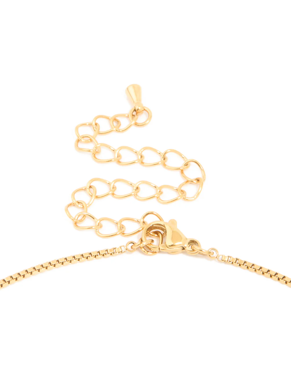 Waterproof Gold Plated Stainless Steel Mint Green Semi Precious Stone Pendant Necklace - Image 3