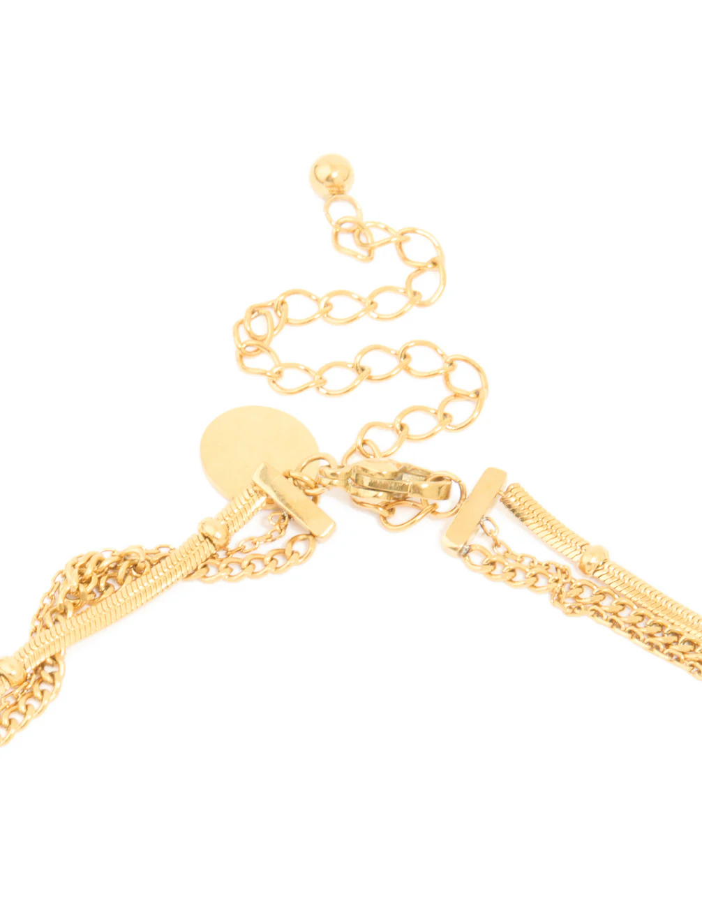 Waterproof Gold Plated Stainless Steel Mixed Pendants Layered Necklace - Image 3