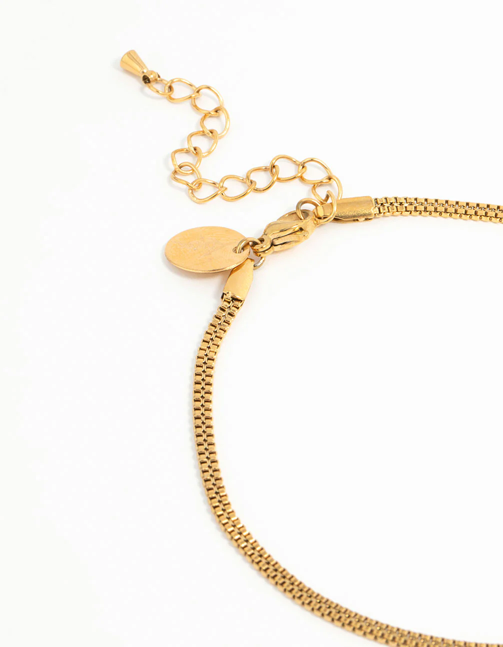 Waterproof Gold Plated Stainless Steel Mixed Snake Chain Anklets 2-Pack - Image 3