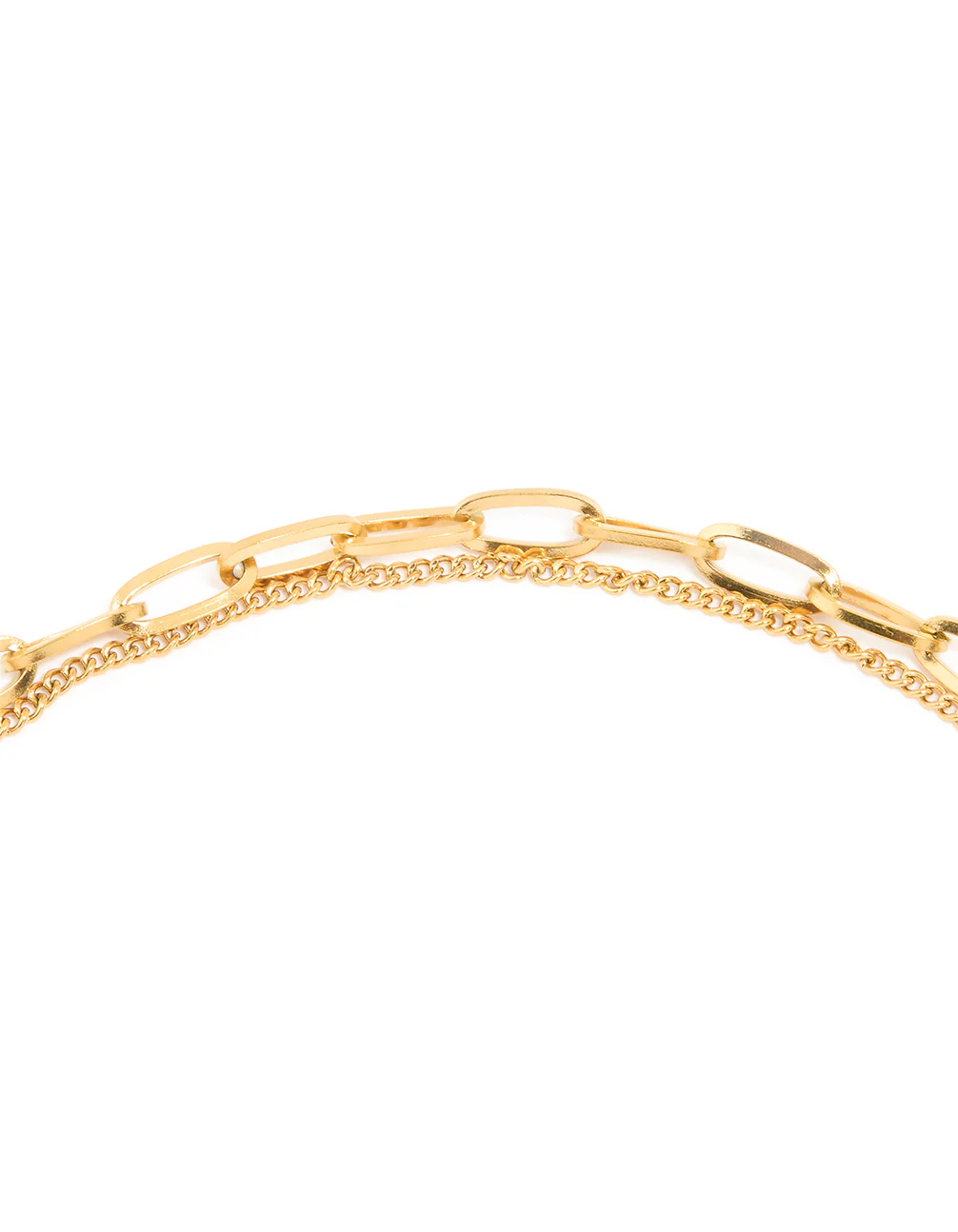 Waterproof Gold Plated Stainless Steel Molten Pendant Layered Necklace - Image 3