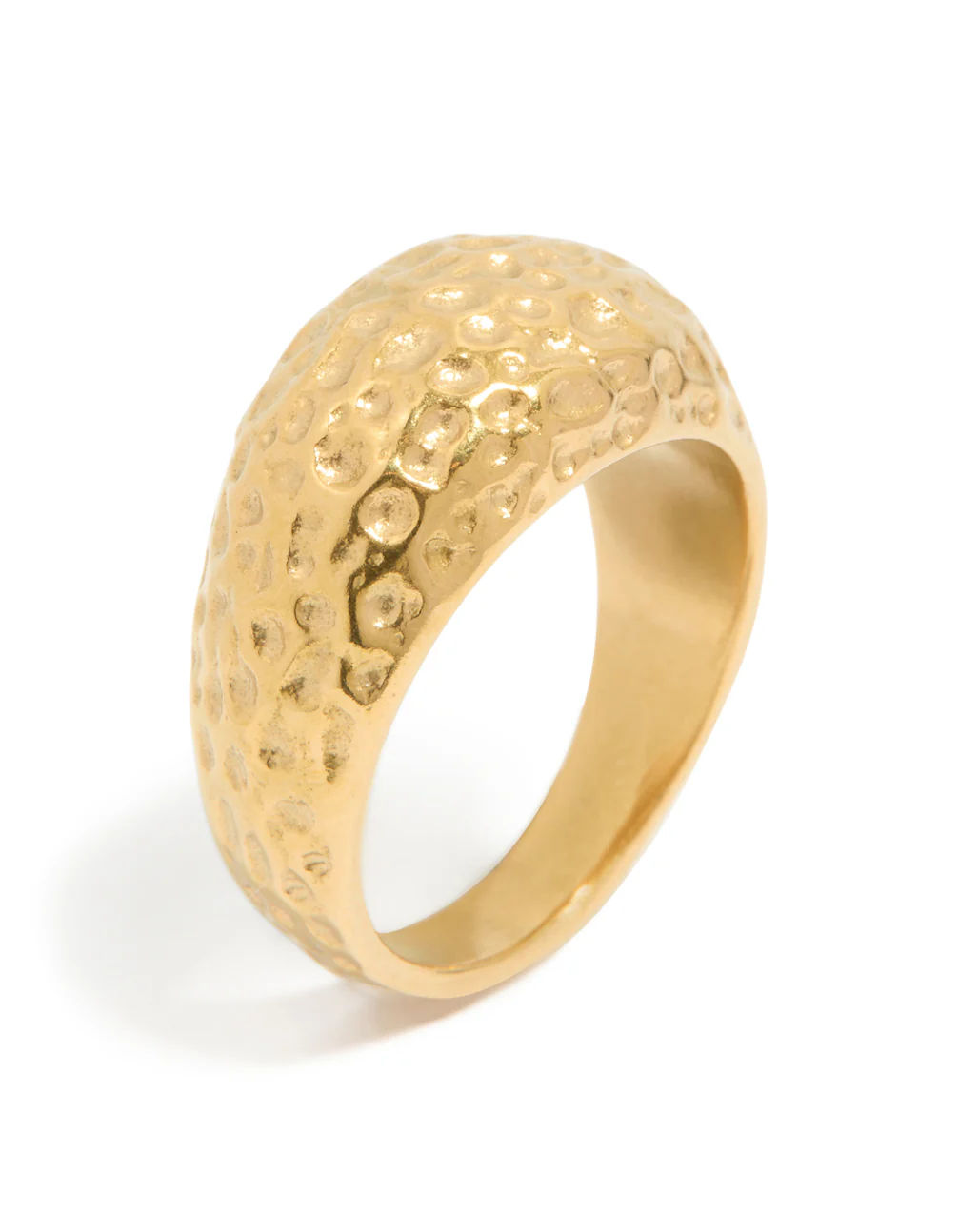 Waterproof Gold Plated Stainless Steel Molten Rock Ring - Image 3
