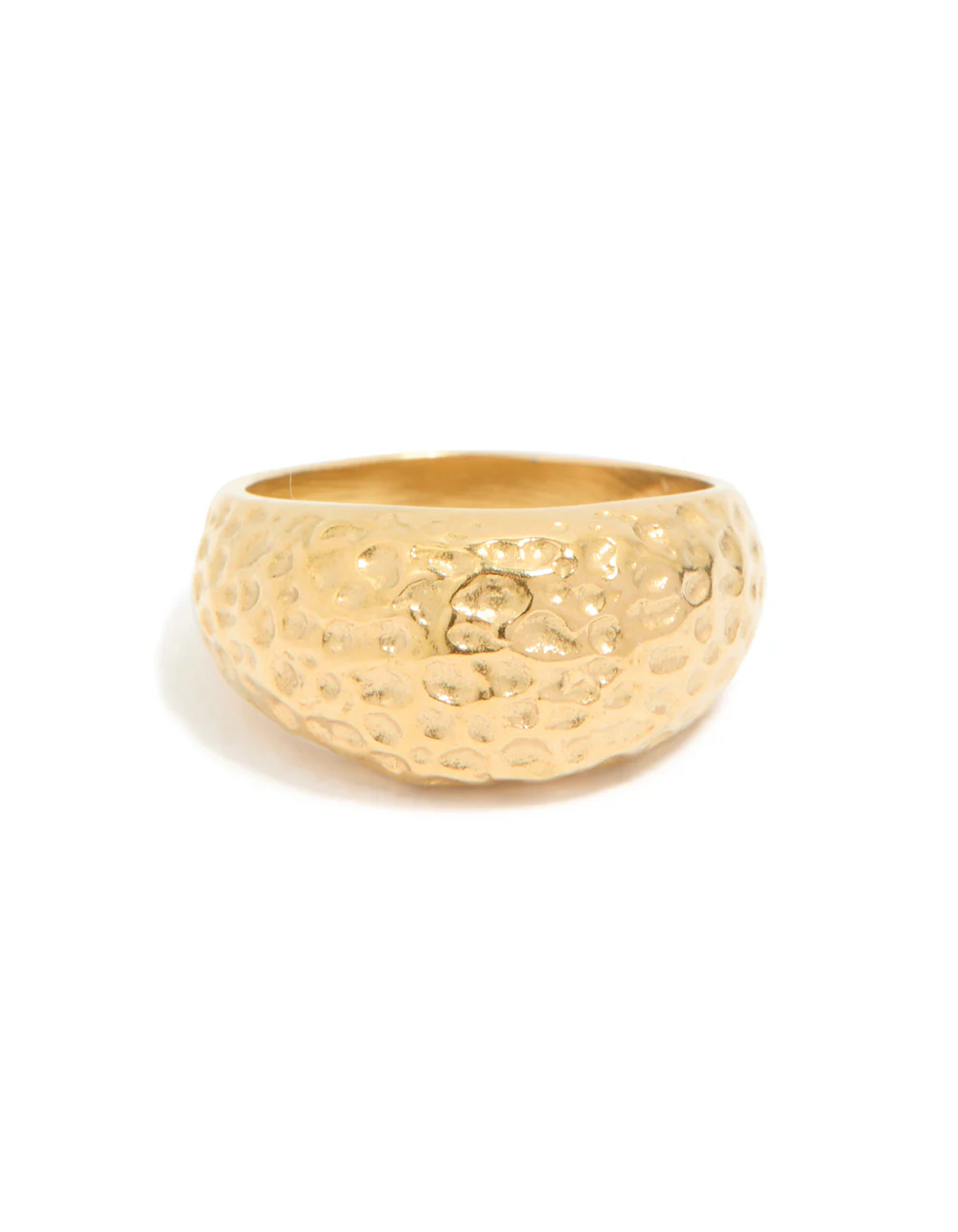Waterproof Gold Plated Stainless Steel Molten Rock Ring - Image 4