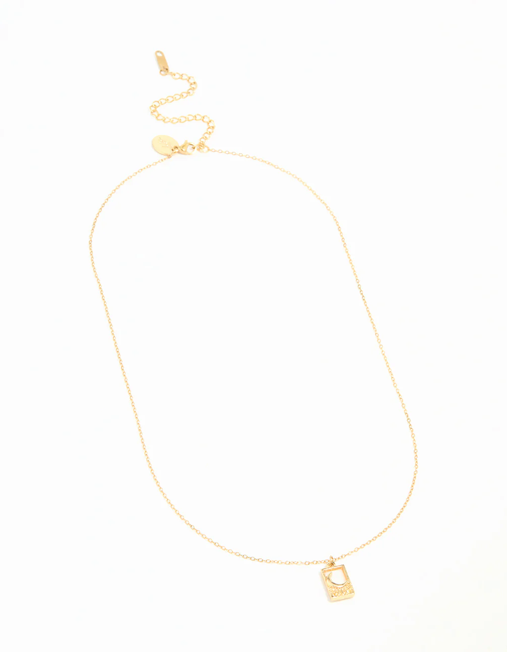 Waterproof Gold Plated Stainless Steel Moon Pendant Necklace - Image 4