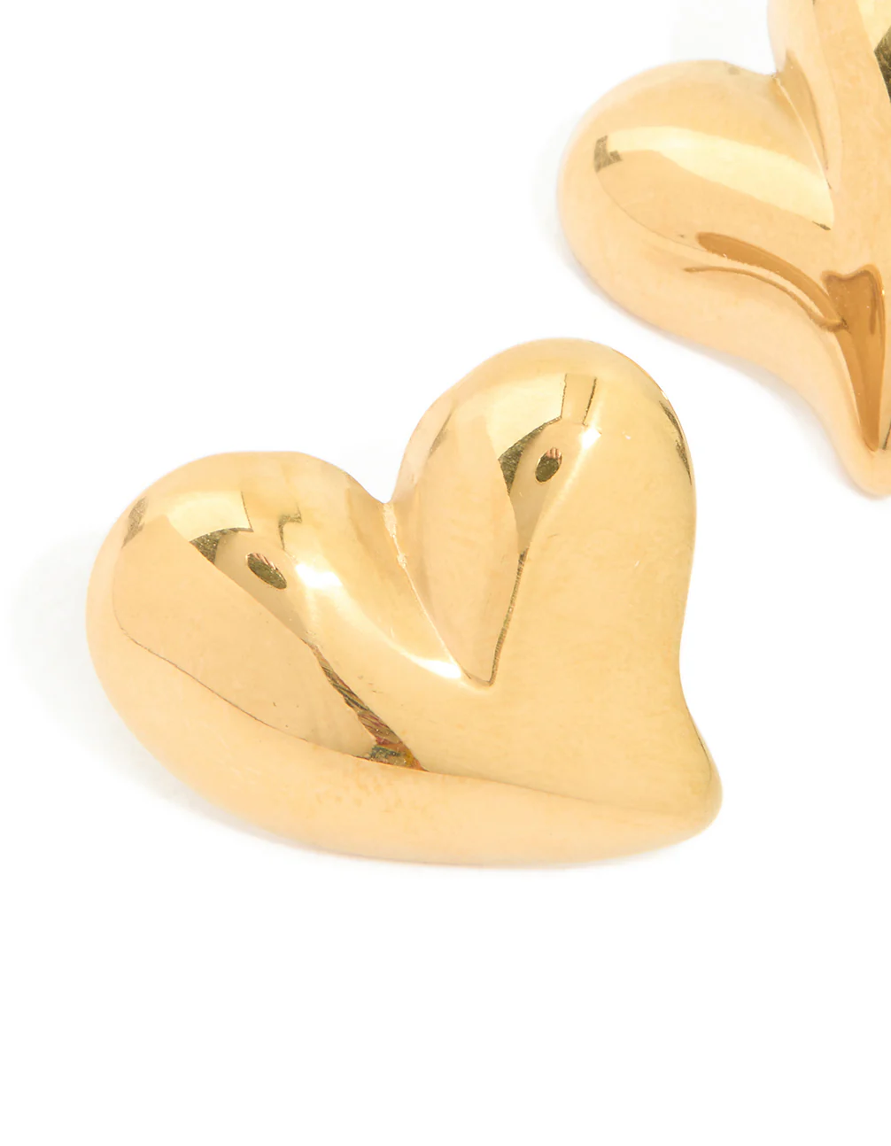 Waterproof Gold Plated Stainless Steel Moving Heart Statement Stud Earrings - Image 4