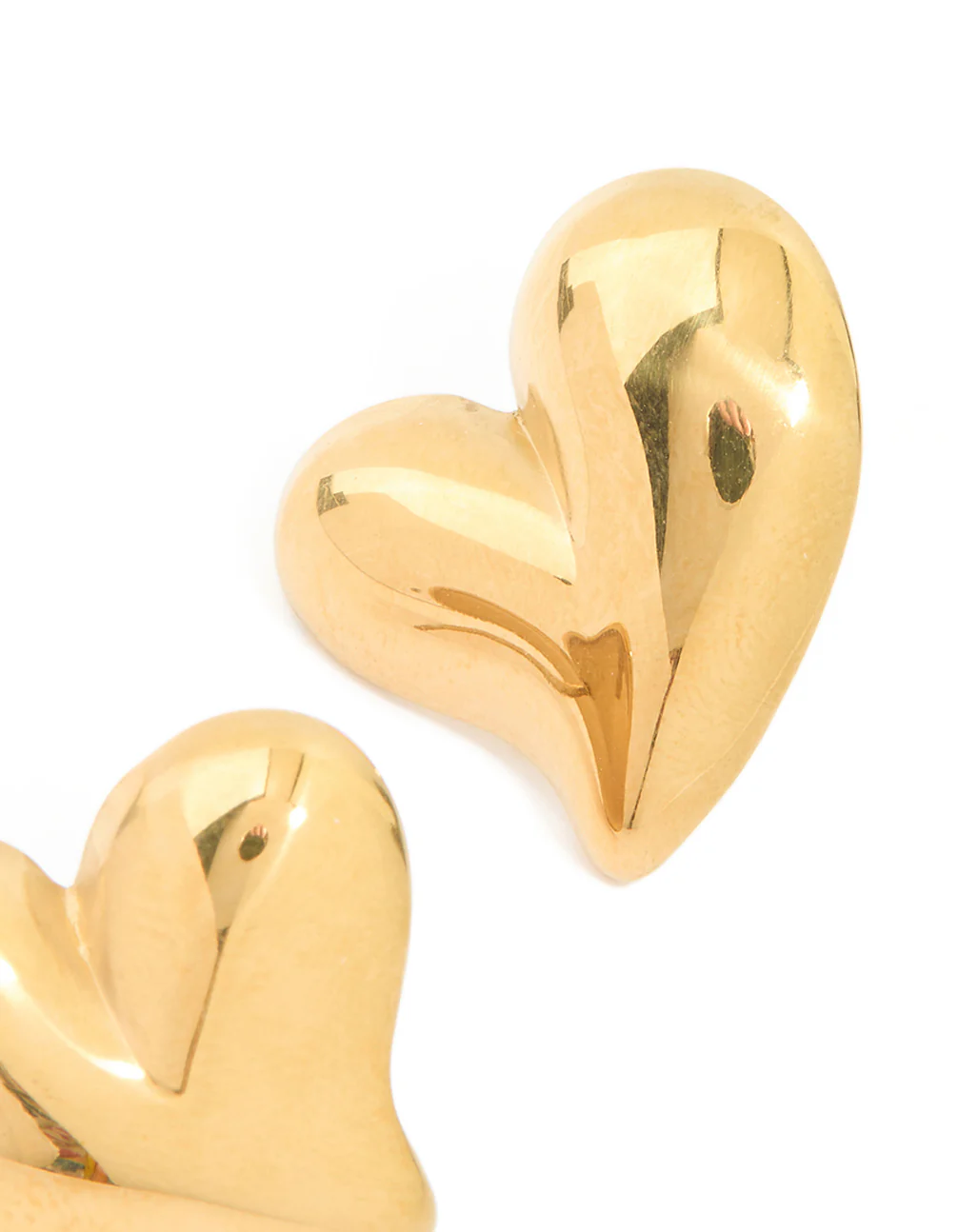 Waterproof Gold Plated Stainless Steel Moving Heart Statement Stud Earrings - Image 5