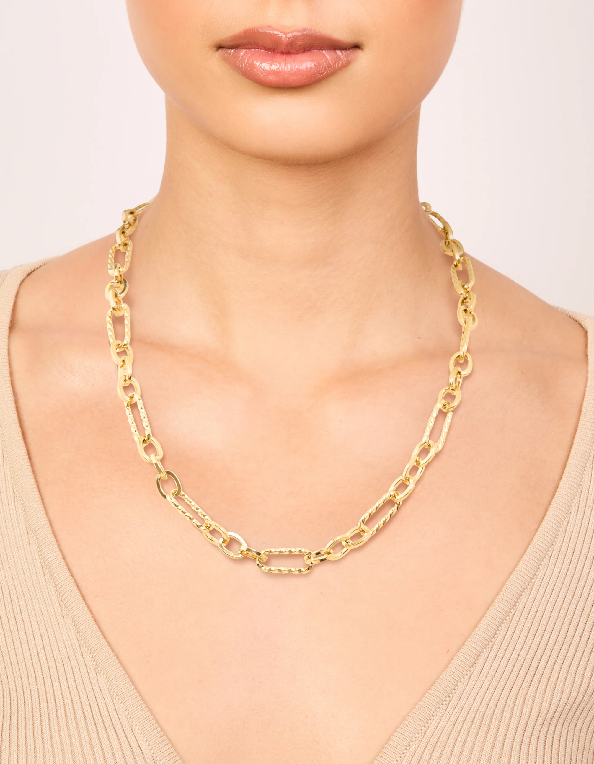 Waterproof Gold Plated Stainless Steel Multi-Link Chain Necklace - Image 2