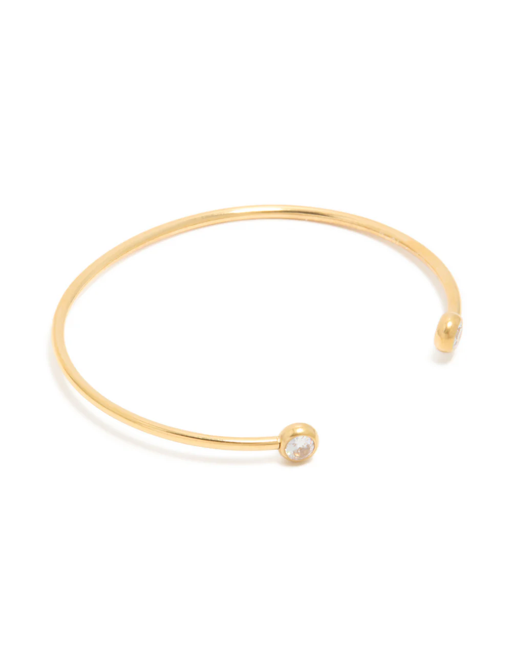 Waterproof Gold Plated Stainless Steel Open Bezel Cut Wrist Cuff - Image 2