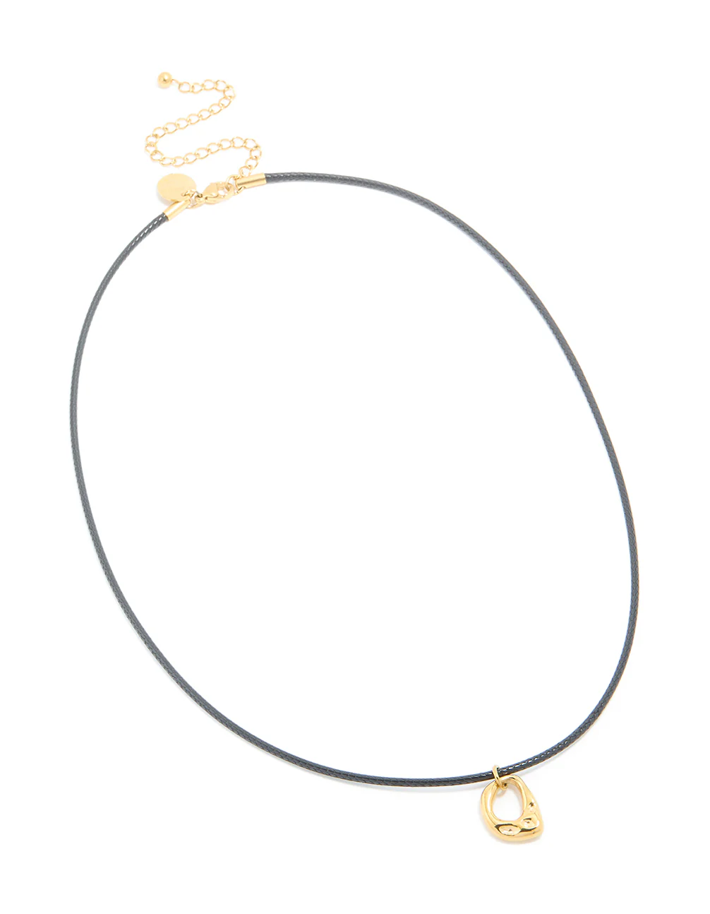 Waterproof Gold Plated Stainless Steel Open Molten Pendant Cord Necklace - Image 4